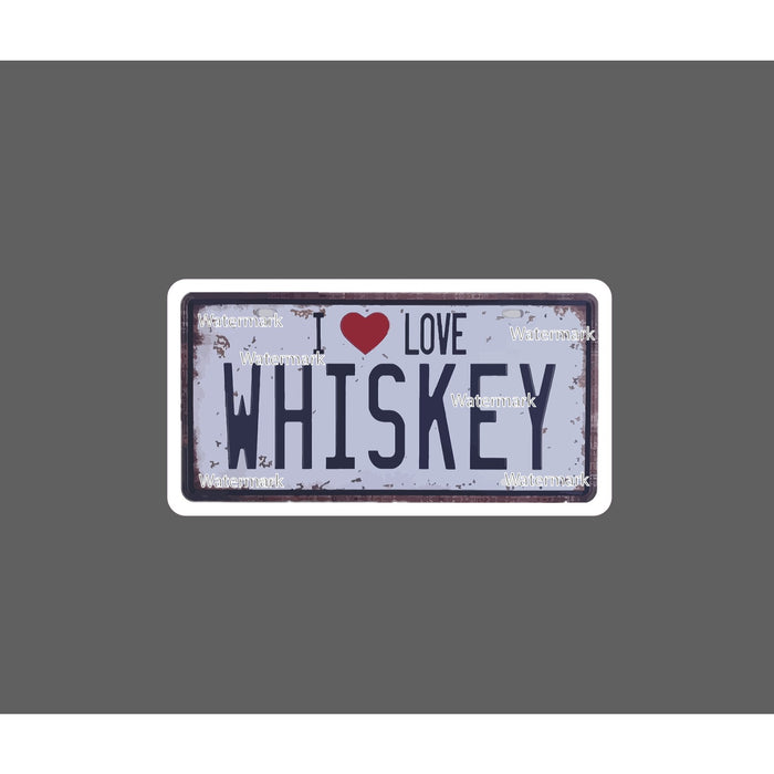 I Love Whiskey Sticker Bourbon