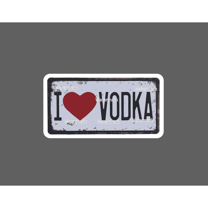 I Love Vodka Sticker Drinking