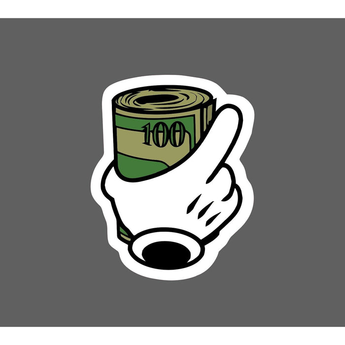 Glove Holding Money Sticker