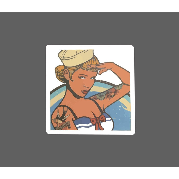 Salute Sailor Sticker Navy New School