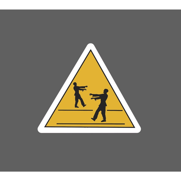 Warning Zombies Sign Sticker