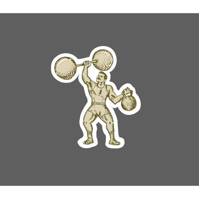 Strongman Sticker Retro Muscle