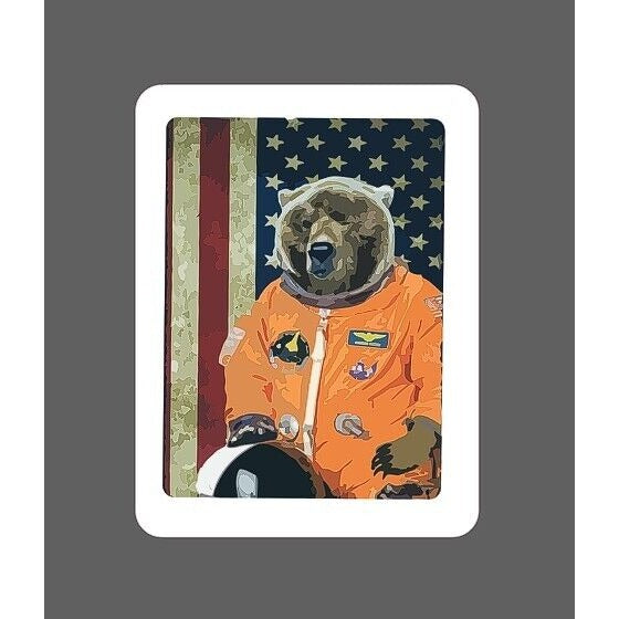 Grizzly Astronaut Sticker Wink