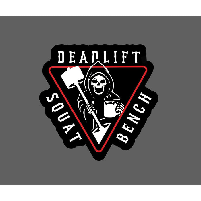 Deadlift Squat Bench Sticker Grim Reaper