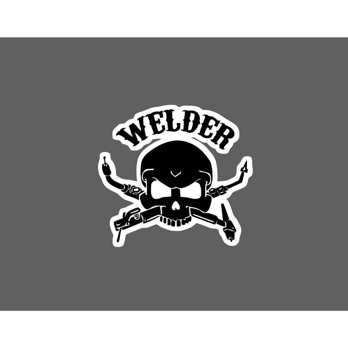 Welder Skull Sticker Skilled