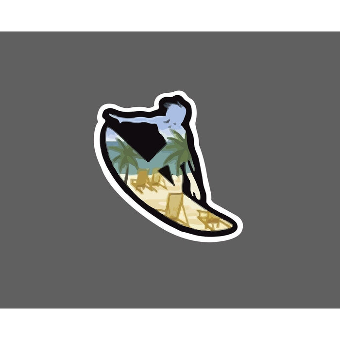 Surfer Sticker Beach Scene Ocean