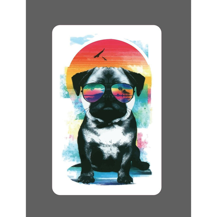 Pug Sticker Sunset Sunglasses