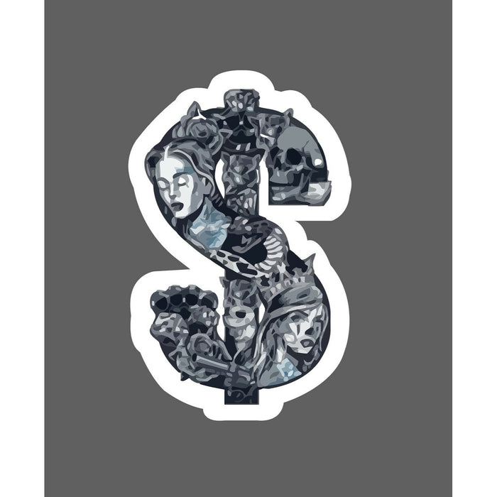 Money Sign Sticker Black & Gray