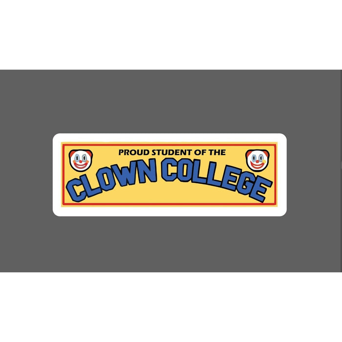 Clown College Sticker Humor
