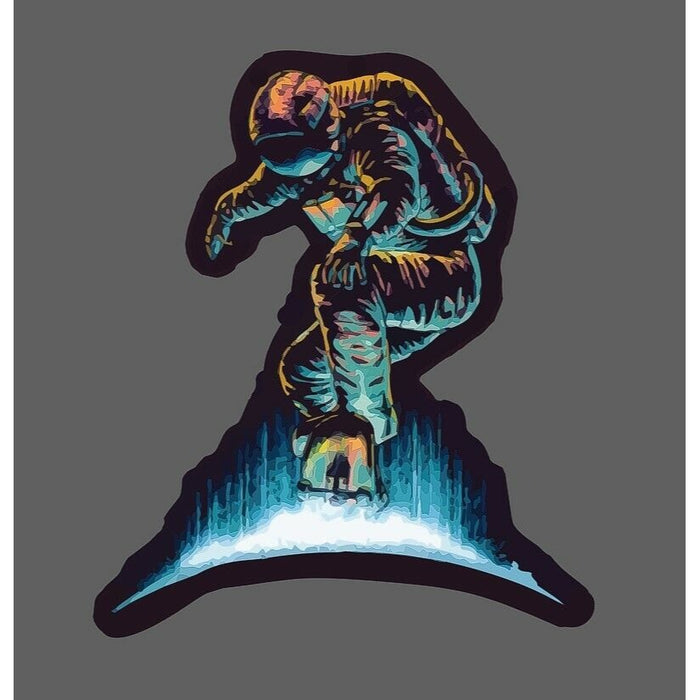 Astronaut Skateboarding Sticker