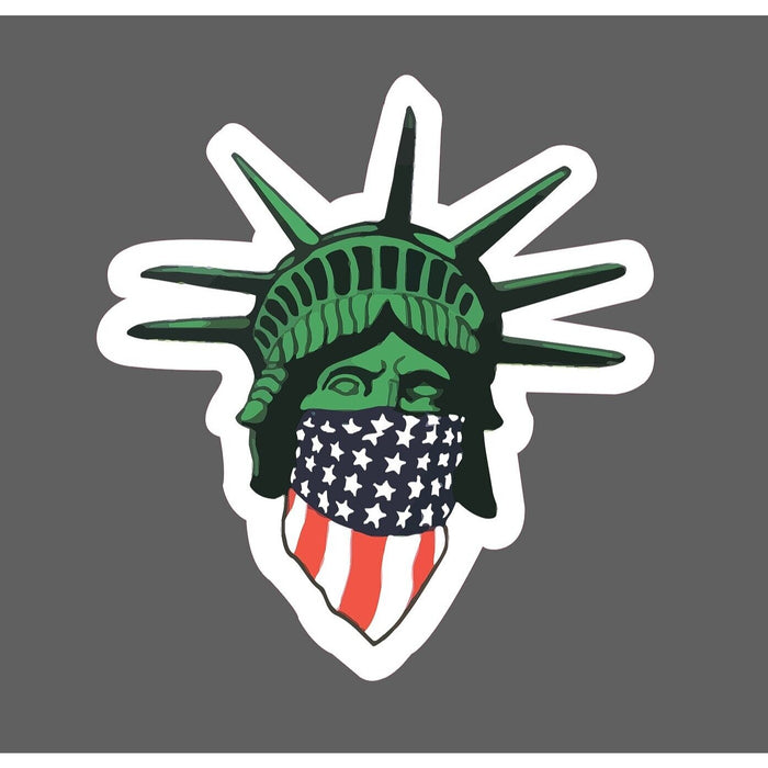 Statue of Liberty Sticker USA Flag Mask