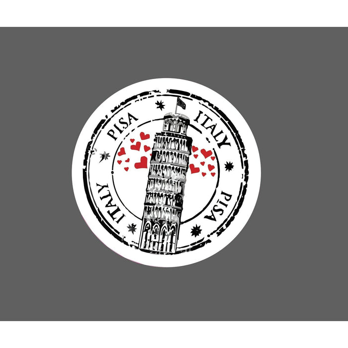 Pisa Italy Sticker Tower Hearts