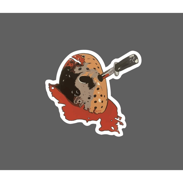 Jason Mask Sticker Knife Horror