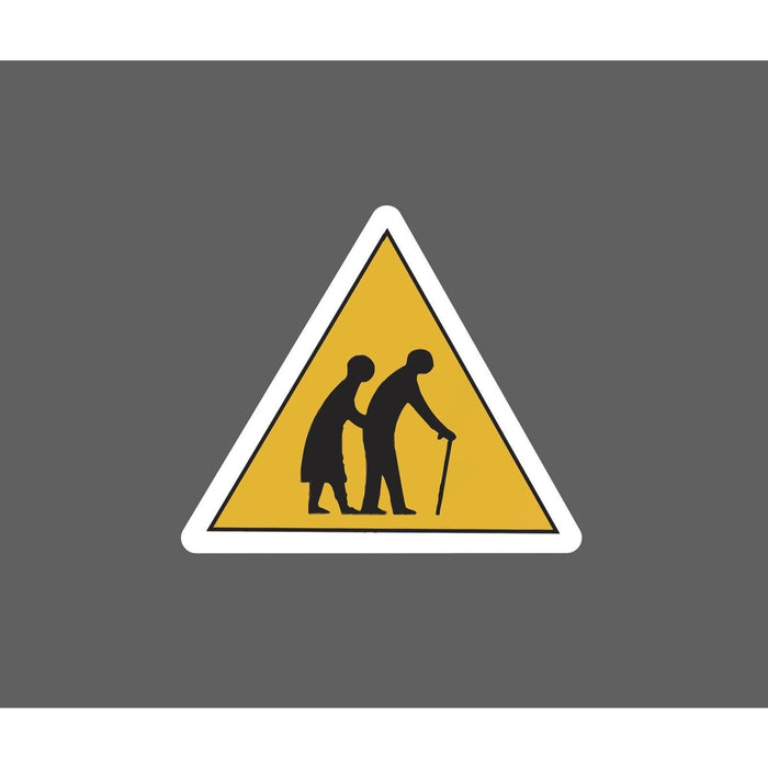 Warning Old People Sticker