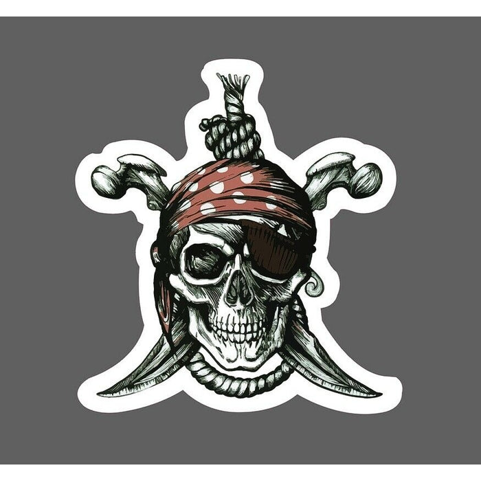 Pirate Skull Sticker Noose Knife
