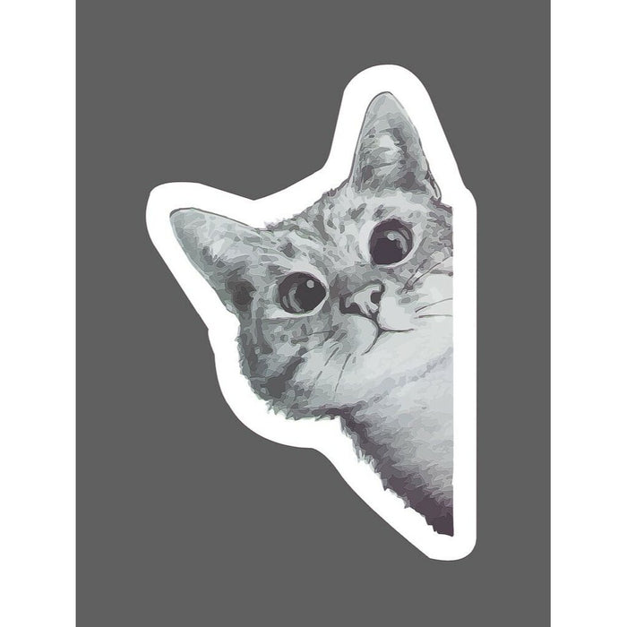 Cat Sticker Peeking Corner Play
