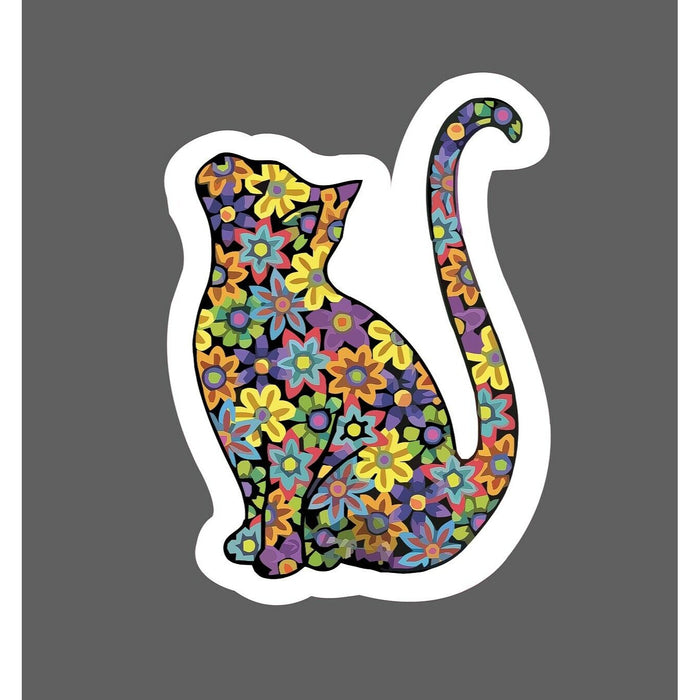 Cat Sticker Flower Pretty