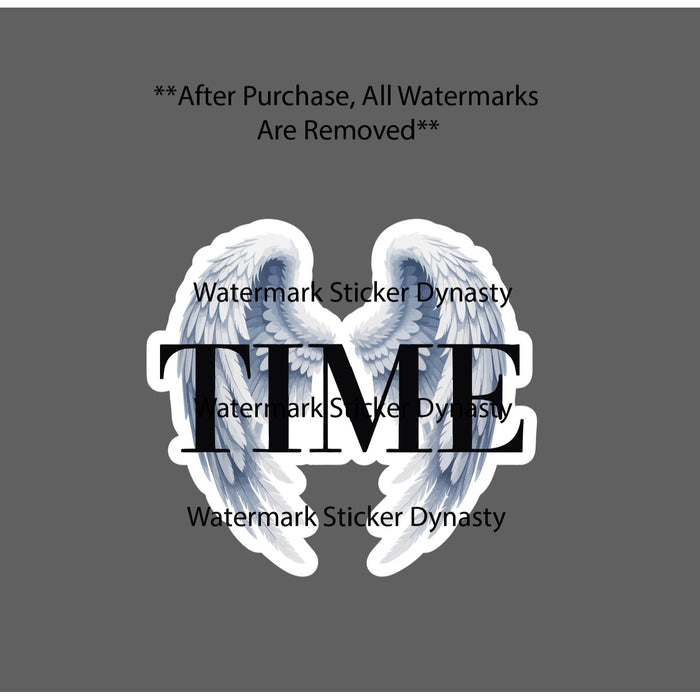 Time Flies Sticker Waterproof Decal Angel Wings Feathers Gift NEW