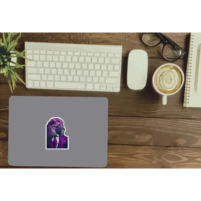 Lion Suit Sticker Purple Business