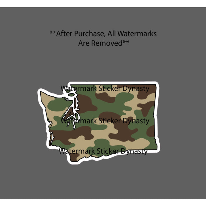 Washington Sticker Waterproof Decal Camo State Hunting Fishing Outdoor Gift NEW