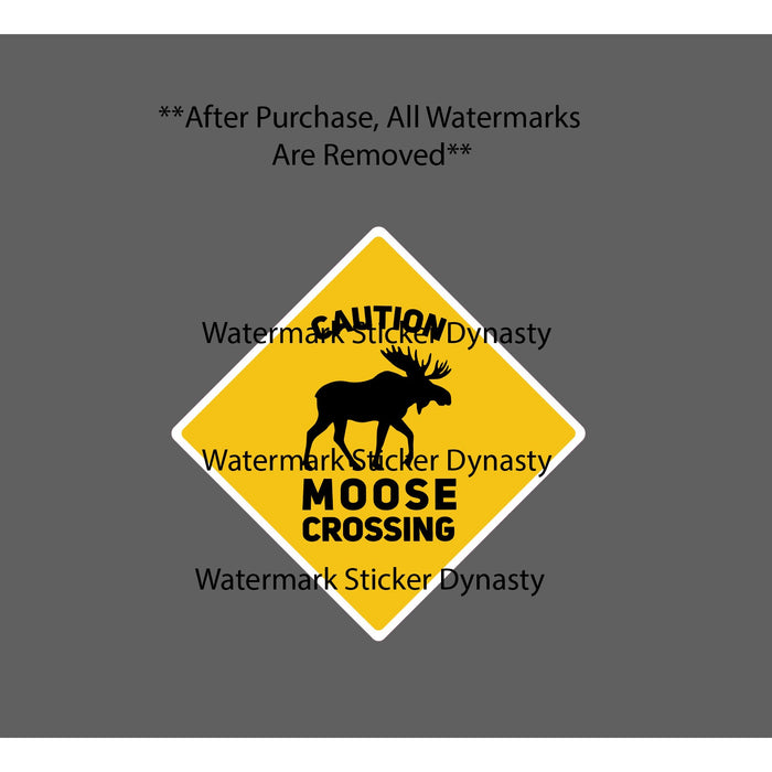 Caution Moose Crossing Sticker Waterproof Decal Danger Outdoor Wildlife Gift NEW