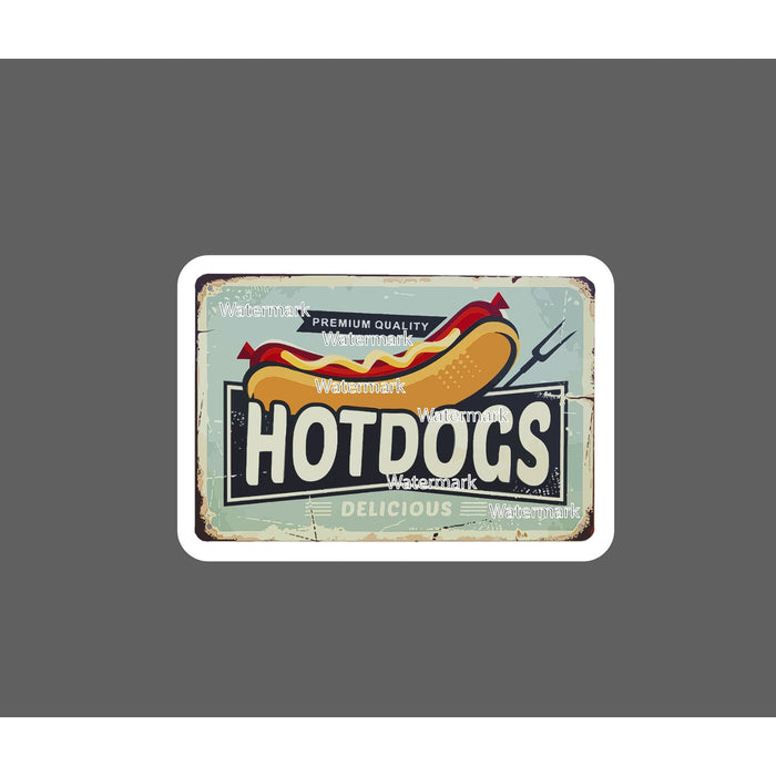 Hotdogs Sticker Retro Cart Food