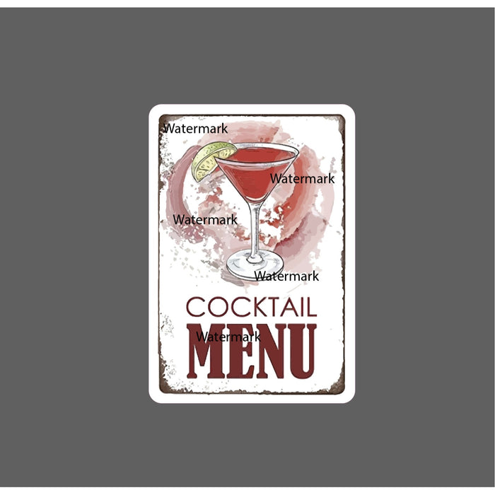 Cocktail Menu Sticker Bar Drink Waterproof