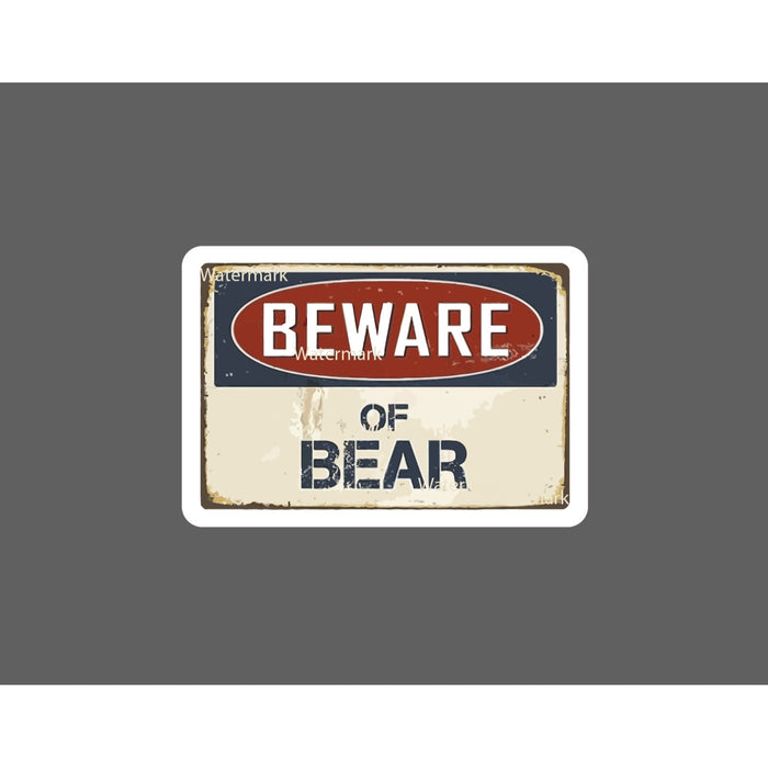 Beware of Bear Sticker Forest Warning NEW