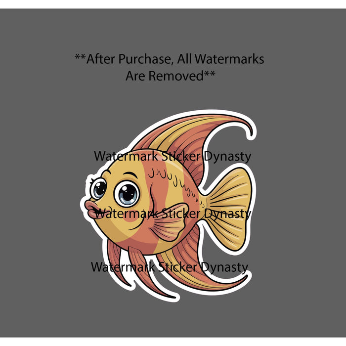 Angelfish Sticker Waterproof Decal Fish Ocean Beach Cute Kawaii Animal Gift NEW