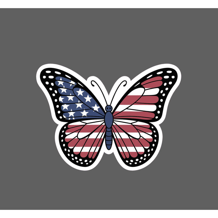 Butterfly USA Flag Sticker Waterproof Decal Animal America Patriotic Gift NEW