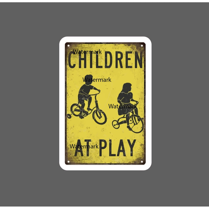 Children At Play Sticker Kids Bikes NEW