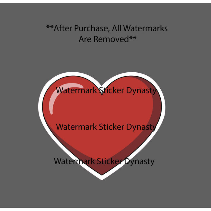 Red Heart Sticker Waterproof Decal Emoticon Emoji Text Family Love Gift NEW