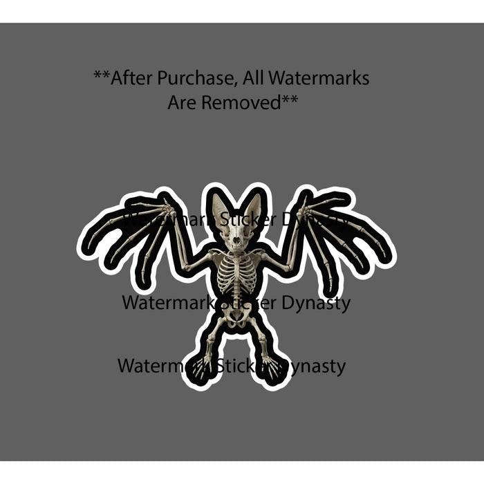 Bat Skeleton Sticker Waterproof Decal Bones Animal Horror Scary Gift NEW