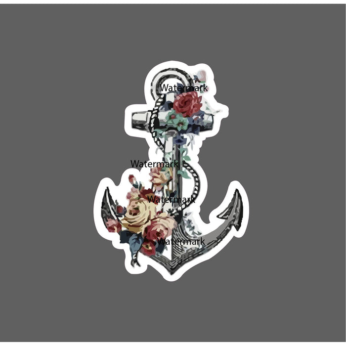 Anchor Floral Sticker Nautical Sailing