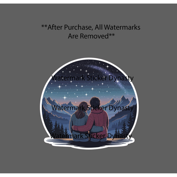 Stargazing Sticker Waterproof Decal Couple Love Mountain Night Outdoor Gift NEW
