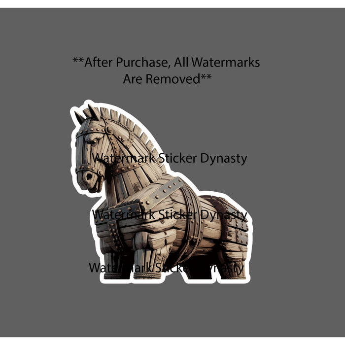 Trojan Horse Sticker Waterproof Decal Military War Tactic Troy Greece Gift NEW