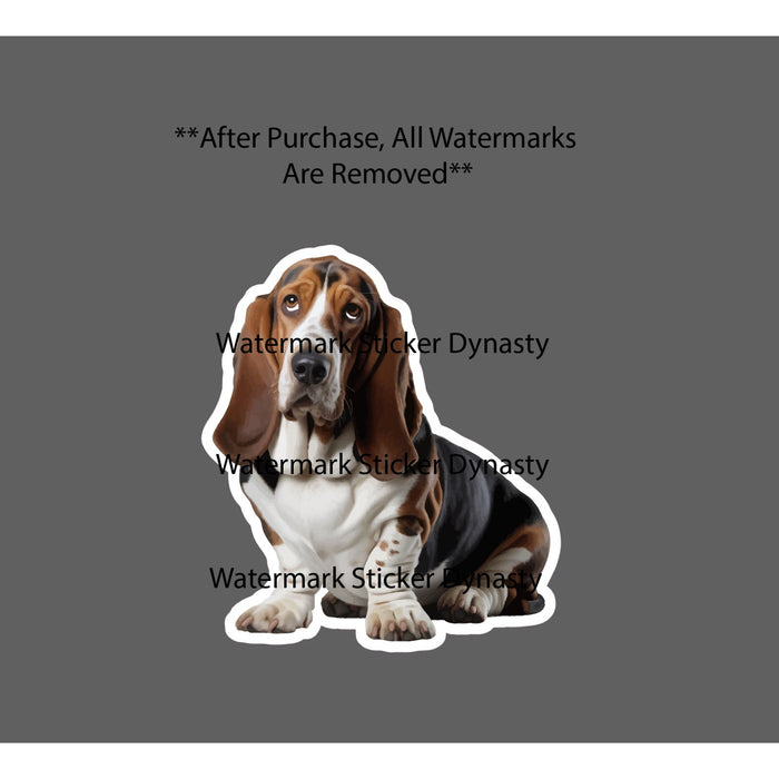 Basset Hound Sticker Waterproof Decal Dog Animal Pet Friend Family Gift NEW