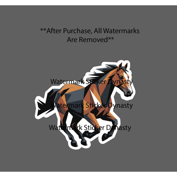 Horse Geometric Sticker Waterproof Decal Animal Farm Farmhouse Racing Gift NEW
