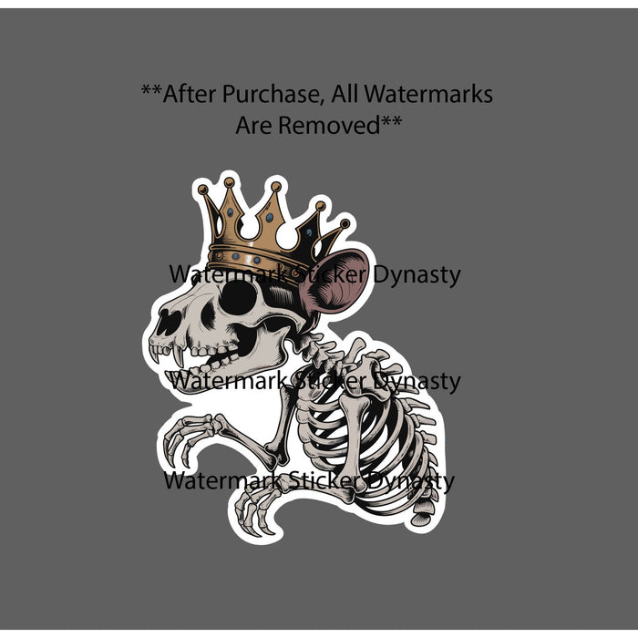 Rat King Sticker Waterproof Decal Crown Skeleton Bones Horror Scary Gift NEW