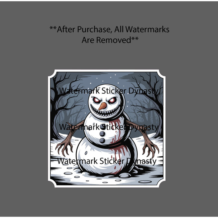 Snowman Sticker Waterproof Decal Horror Scary Snow Killer Winter Gift NEW