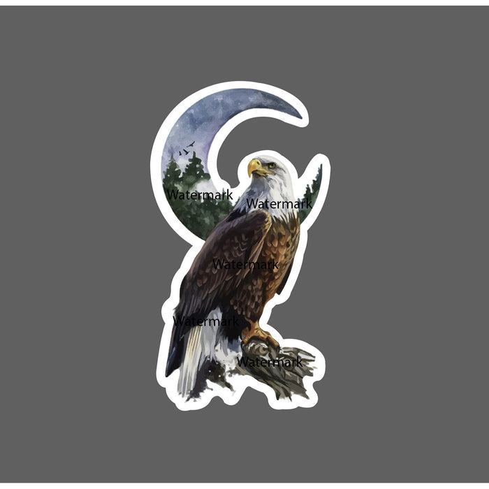 Bald Eagle Sticker Moon Nature Outdoors