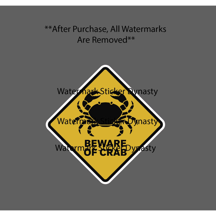 Beware of Crab Sticker Waterproof Decal Ocean Animal Wildlife Outdoor Gift NEW