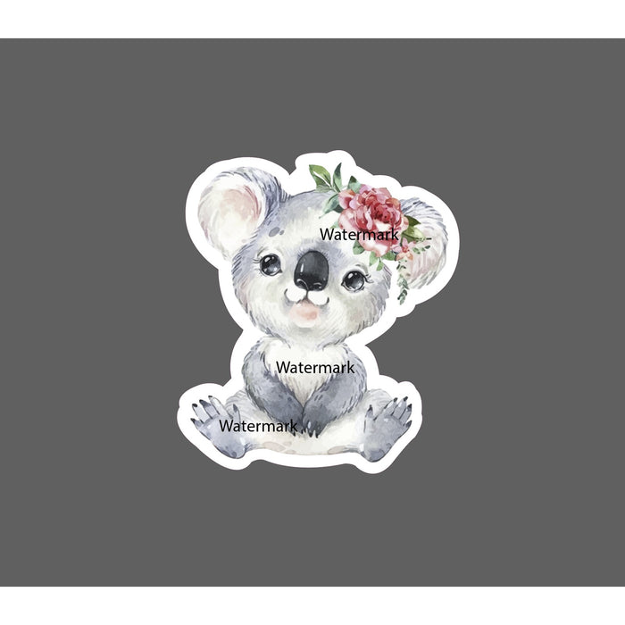 Baby Koala Sticker Cute Flowers NEW