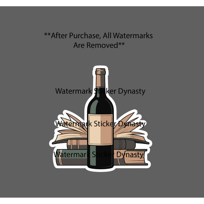 Wine and Books Sticker Waterproof Decal Reader Reading Drink Night Gift NEW