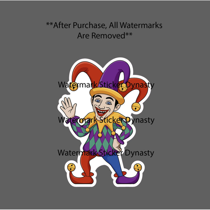 Jester Sticker Waterproof Decal Clown Royal King Funny Humor Cartoon Gift NEW