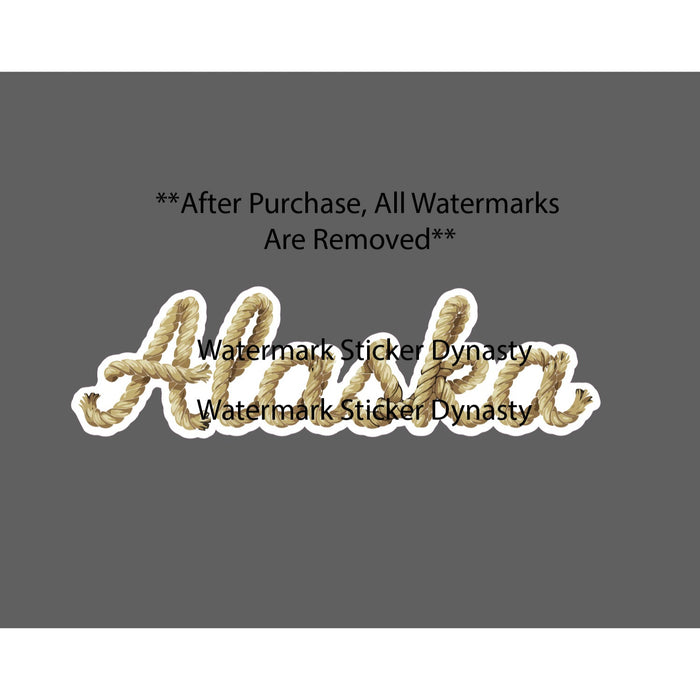 Alaska Sticker Waterproof Decal Rope Text State Country Western Travel Gift NEW