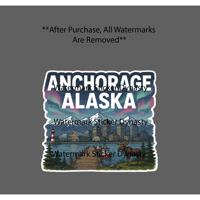 Anchorage Alaska Sticker Waterproof Decal Moose Travel Outdoor City Gift NEW
