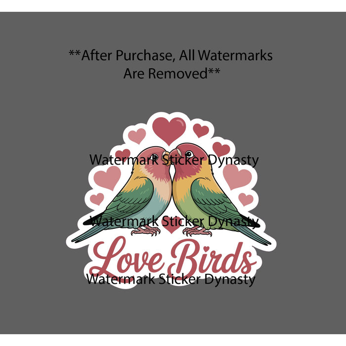 Love Birds Sticker Waterproof Decal Animal Relationship Nature Wild Gift NEW