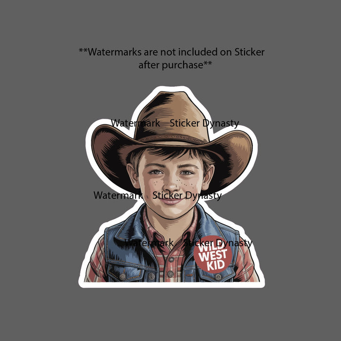 Cowboy Kid Sticker Waterproof Decal Country Western Rodeo Outdoor Farm Gift NEW