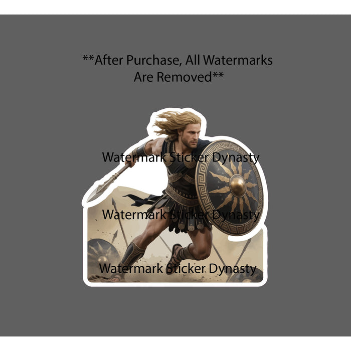 Achilles Sticker Waterproof Decal War Scene Battle History Greek Troy Gift NEW